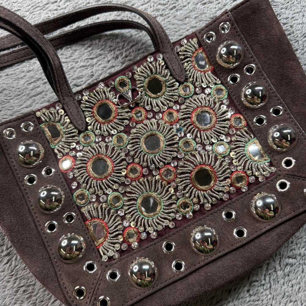 Valentino Garavani Nellcôte Mini Embroidered Mirror Tote Bag - Picture 3 of 13